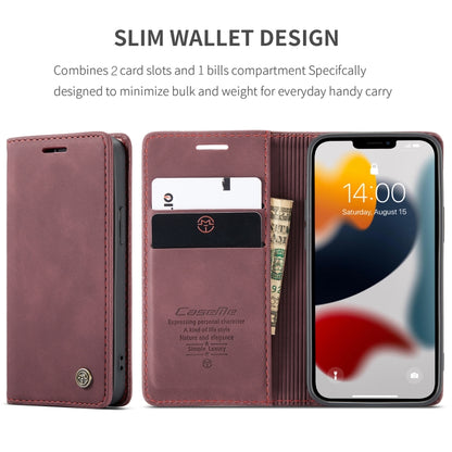 For iPhone 13 mini CaseMe-013 Multifunctional Retro Frosted Horizontal Flip Leather Case with Card Slot & Holder & Wallet (Wine Red) - iPhone 13 mini Cases by CaseMe | Online Shopping South Africa | PMC Jewellery | Buy Now Pay Later Mobicred