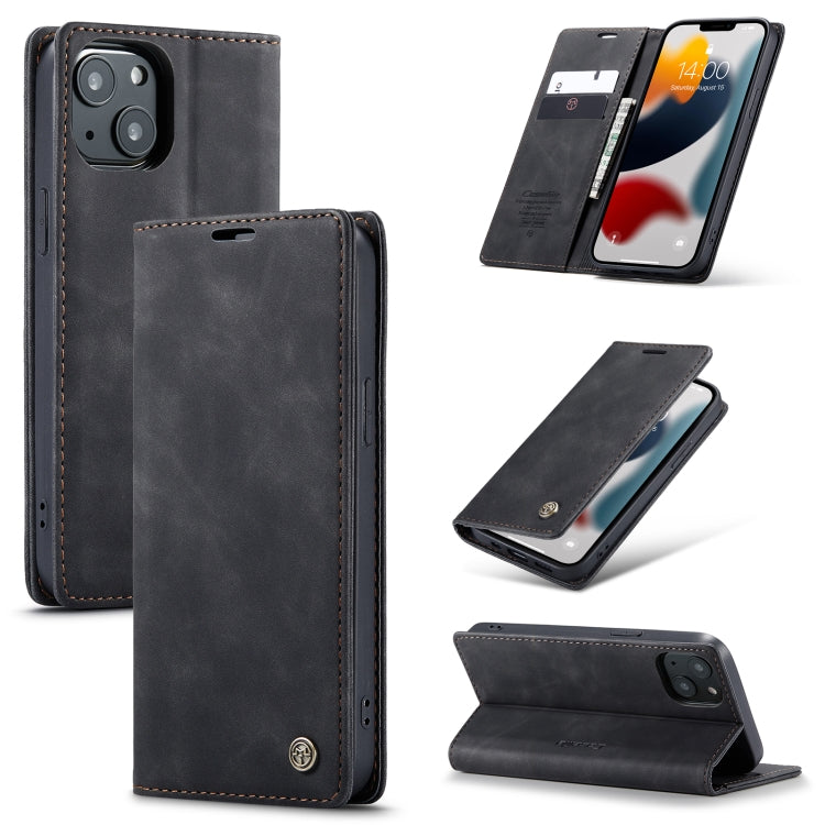 For iPhone 13 CaseMe-013 Multifunctional Retro Frosted Horizontal Flip Leather Case with Card Slot & Holder & Wallet(Black) - iPhone 13 Cases by CaseMe | Online Shopping South Africa | PMC Jewellery | Buy Now Pay Later Mobicred