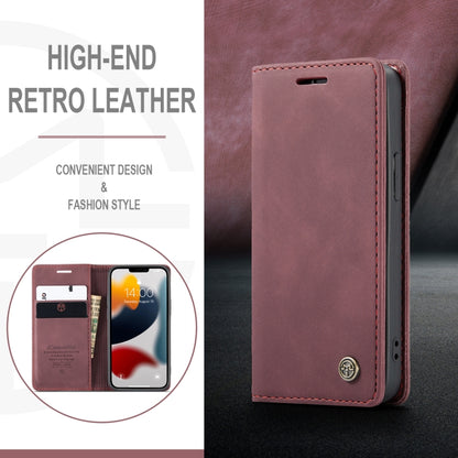 For iPhone 13 CaseMe-013 Multifunctional Retro Frosted Horizontal Flip Leather Case with Card Slot & Holder & Wallet(Wine Red) - iPhone 13 Cases by CaseMe | Online Shopping South Africa | PMC Jewellery | Buy Now Pay Later Mobicred