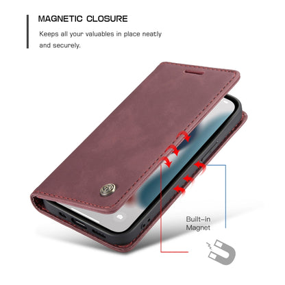 For iPhone 13 Pro Max CaseMe-013 Multifunctional Retro Frosted Horizontal Flip Leather Case with Card Slot & Holder & Wallet (Wine Red) - iPhone 13 Pro Max Cases by CaseMe | Online Shopping South Africa | PMC Jewellery | Buy Now Pay Later Mobicred