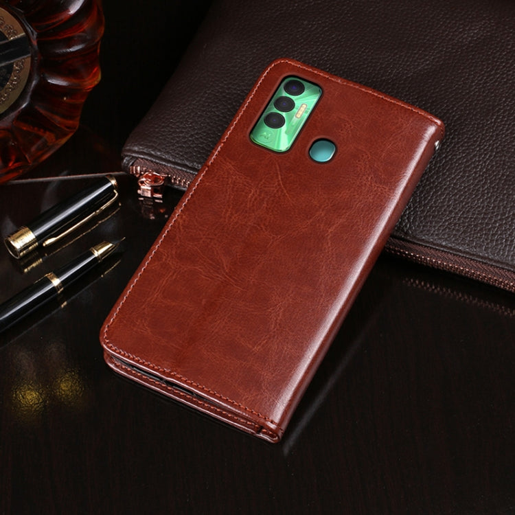 idewei Crazy Horse Texture Horizontal Flip Leather Case with Holder & Card Slots & Wallet For Tecno Spark 7P(Rose Red) - Tecno Cases by idewei | Online Shopping South Africa | PMC TechLife | Buy Now Pay Later Mobicred