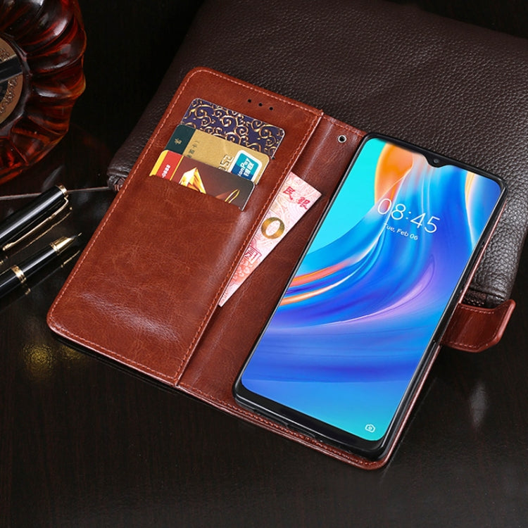 idewei Crazy Horse Texture Horizontal Flip Leather Case with Holder & Card Slots & Wallet For Tecno Spark 7P(Brown) - Tecno Cases by idewei | Online Shopping South Africa | PMC TechLife | Buy Now Pay Later Mobicred