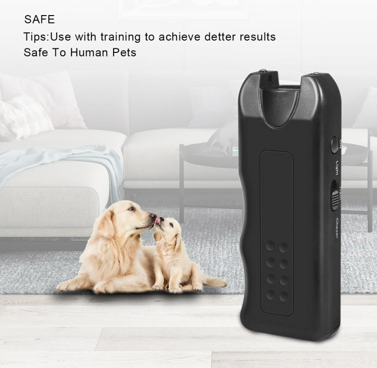 RC-521 Handheld Portable Ultrasonic Dog Repeller with LED Lights(Black) - Training Aids by PMC Jewellery | Online Shopping South Africa | PMC Jewellery | Buy Now Pay Later Mobicred