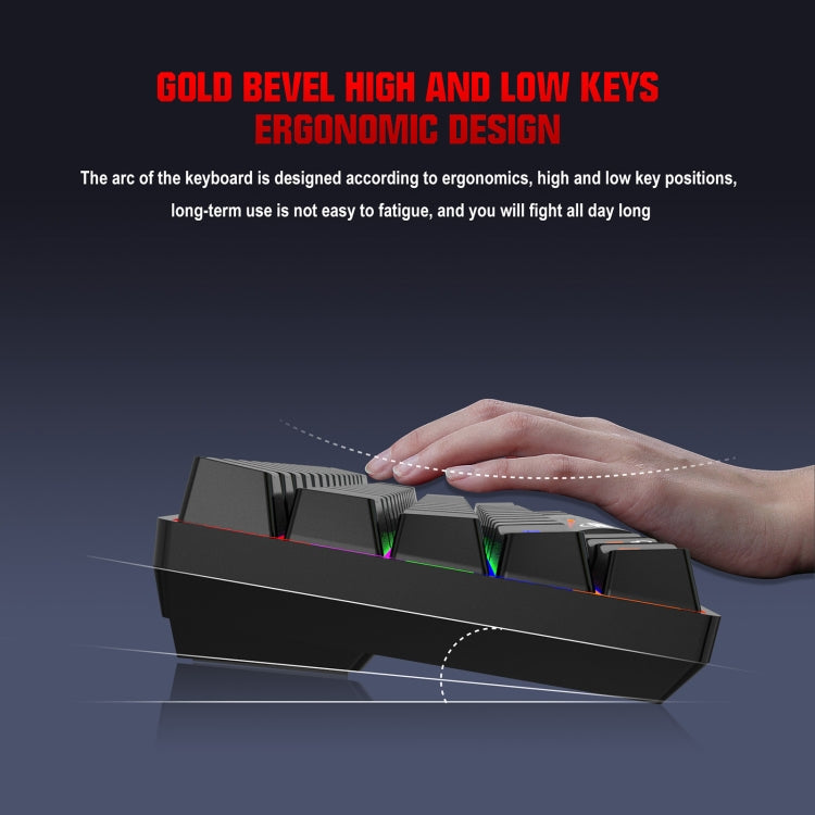 HXSJ L800 61 Keys Bluetooth 5.0 / 2.4G Wireless / Type-C Wired Three Modes Blue Shaft Mechanical Keyboard(White) - free shipping - PMC Jewellery - Order now!