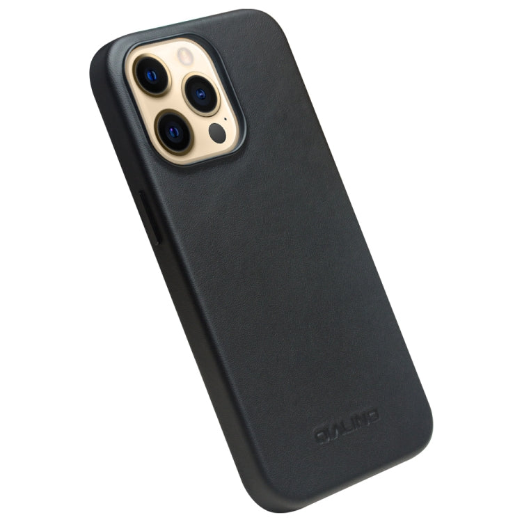 For iPhone 13 Pro Max QIALINO Nappa Cowhide MagSafe Magnetic Protective Case (Black) - iPhone 13 Pro Max Cases by QIALINO | Online Shopping South Africa | PMC Jewellery | Buy Now Pay Later Mobicred