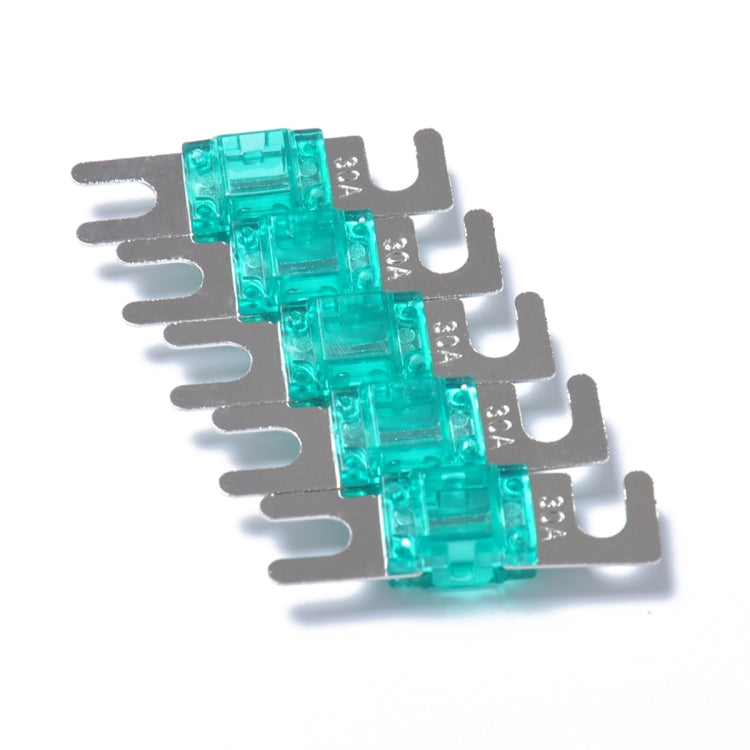 A0301 Green 5 PCS Car Audio AFS Mini ANL 30A Fuse Nicked Plated - Fuse by PMC TechLife | Online Shopping South Africa | PMC TechLife