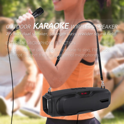 New Rixing NR-6012M Bluetooth 5.0 Portable Outdoor Karaoke Wireless Bluetooth Speaker with Microphone & Shoulder Strap(Red) - Desktop Speaker by NewRixing | Online Shopping South Africa | PMC Jewellery | Buy Now Pay Later Mobicred