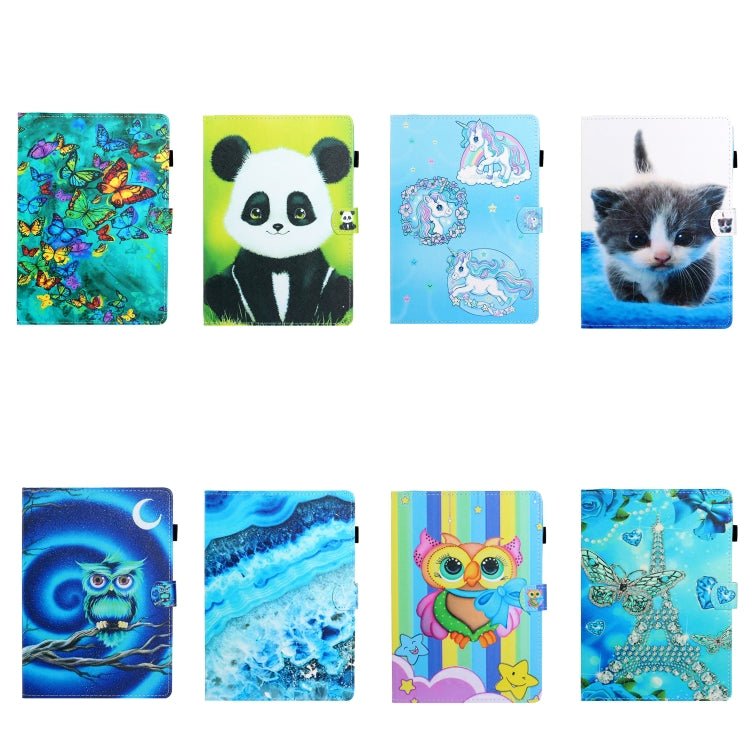 10 inch Universal Colored Drawing Horizontal Flip PU Leather Case with Holder & Card Slot(Blue Marble) - 10 - 11 inch by PMC TechLife | Online Shopping South Africa | PMC TechLife | Buy Now Pay Later Mobicred