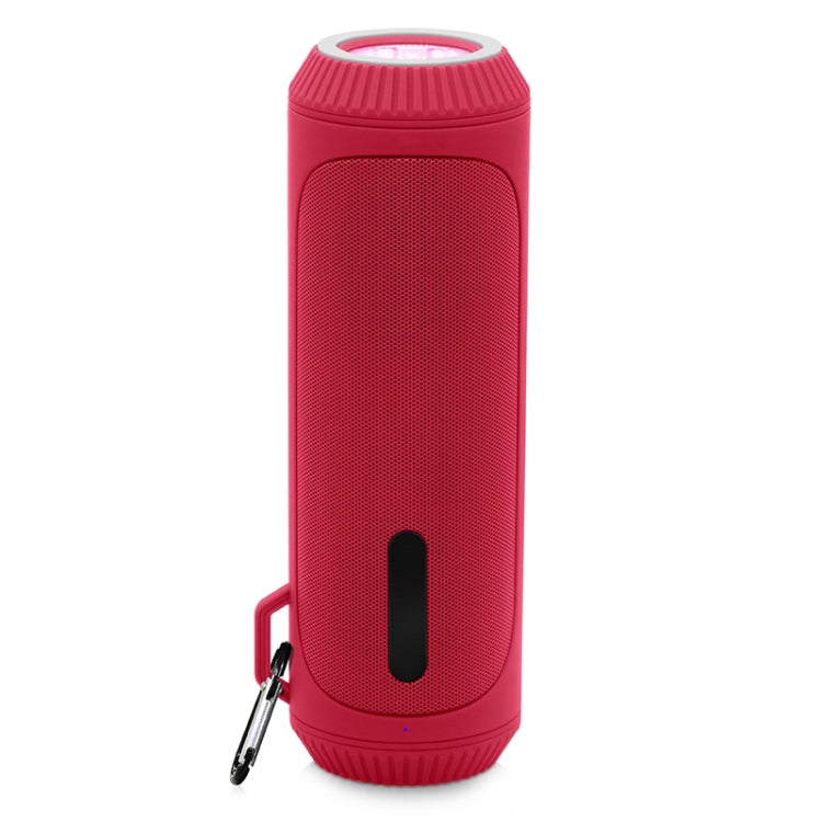 NewRixing NR-4016A TWS Outdoor Splashproof Bluetooth Speaker with Carabiner Handle & SOS Flashlight(Red) - Desktop Speaker by NewRixing | Online Shopping South Africa | PMC Jewellery | Buy Now Pay Later Mobicred