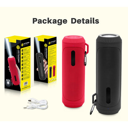 NewRixing NR-4016A TWS Outdoor Splashproof Bluetooth Speaker with Carabiner Handle & SOS Flashlight(Black) - Desktop Speaker by NewRixing | Online Shopping South Africa | PMC Jewellery | Buy Now Pay Later Mobicred