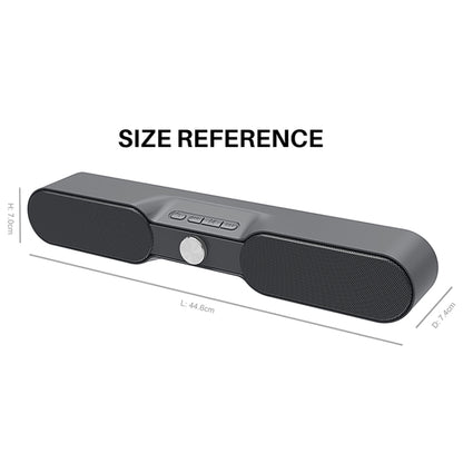 NewRixing NR-4017 TWS Pure Color Soundbar Bluetooth Speaker with Knob(Black) - Desktop Speaker by NewRixing | Online Shopping South Africa | PMC Jewellery | Buy Now Pay Later Mobicred