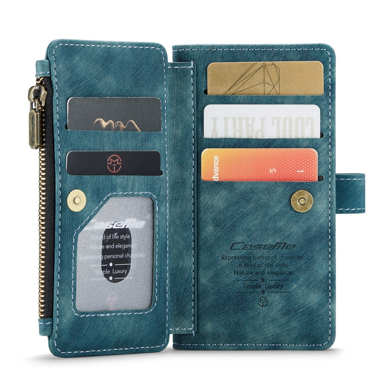 For iPhone 11 Pro CaseMe-C30 PU + TPU Multifunctional Horizontal Flip Leather Case with Holder & Card Slot & Wallet & Zipper Pocket (Blue) - iPhone 11 Pro Cases by CaseMe | Online Shopping South Africa | PMC Jewellery | Buy Now Pay Later Mobicred