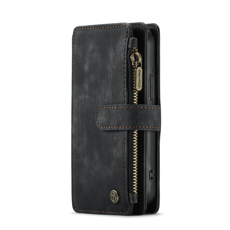 For iPhone 12 mini CaseMe-C30 PU + TPU Multifunctional Horizontal Flip Leather Case with Holder & Card Slot & Wallet & Zipper Pocket (Black) - iPhone 12 mini Cases by CaseMe | Online Shopping South Africa | PMC Jewellery | Buy Now Pay Later Mobicred