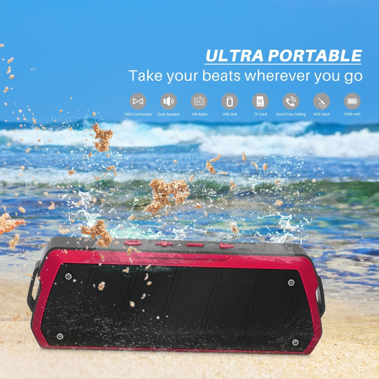 NewRixing NR-5000 IPX5 High Fidelity Bluetooth Speaker, Support Hands-free Call / TF Card / FM / U Disk(Blue) - free shipping - PMC Jewellery - Order now!