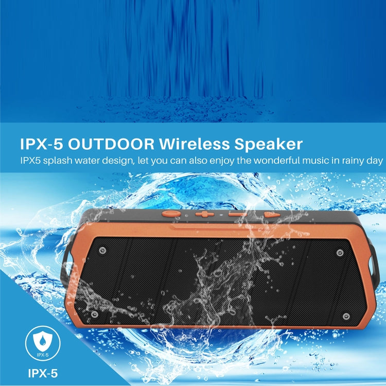 NewRixing NR-5000 IPX5 High Fidelity Bluetooth Speaker, Support Hands-free Call / TF Card / FM / U Disk(Orange) - Desktop Speaker by NewRixing | Online Shopping South Africa | PMC Jewellery | Buy Now Pay Later Mobicred