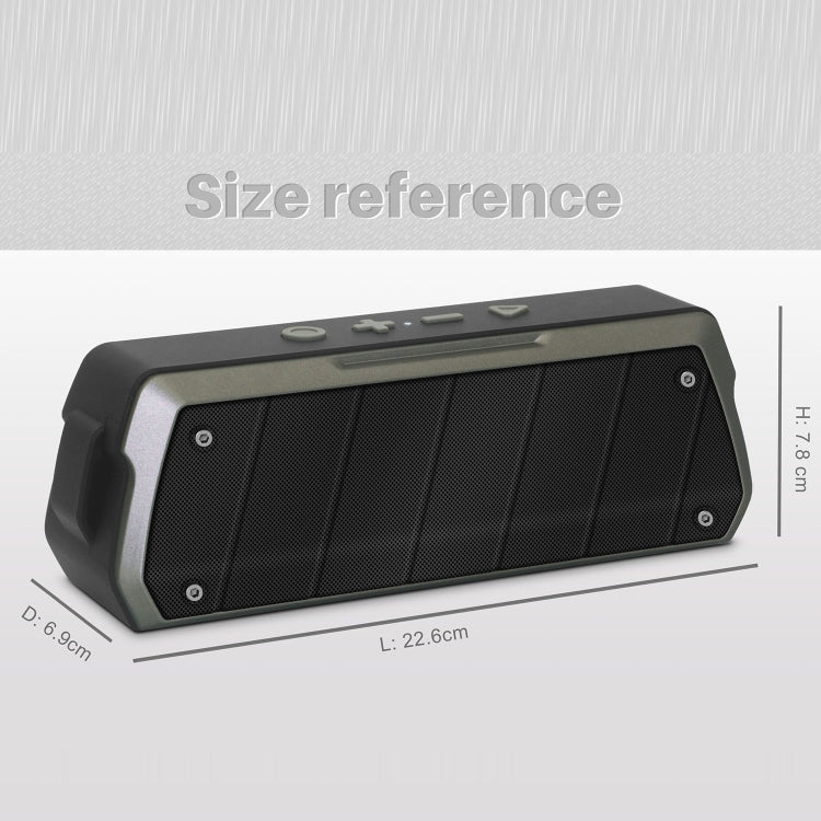 NewRixing NR-5000 IPX5 High Fidelity Bluetooth Speaker, Support Hands-free Call / TF Card / FM / U Disk(Grey) - free shipping - PMC Jewellery - Order now!