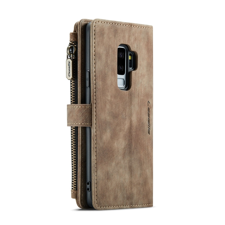 For Samsung Galaxy S9+ CaseMe-C30 PU + TPU Multifunctional Horizontal Flip Leather Case with Holder & Card Slot & Wallet & Zipper Pocket(Brown) - Galaxy Phone Cases by CaseMe | Online Shopping South Africa | PMC Jewellery | Buy Now Pay Later Mobicred