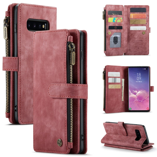 For Samsung Galaxy S10 CaseMe-C30 PU + TPU Multifunctional Horizontal Flip Leather Case with Holder & Card Slot & Wallet & Zipper Pocket(Red) - Galaxy Phone Cases by CaseMe | Online Shopping South Africa | PMC Jewellery | Buy Now Pay Later Mobicred