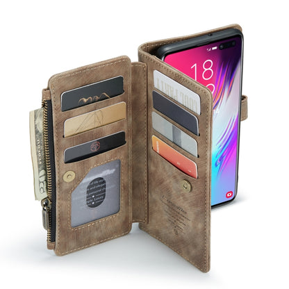 For Samsung Galaxy S10+ CaseMe-C30 PU + TPU Multifunctional Horizontal Flip Leather Case with Holder & Card Slot & Wallet & Zipper Pocket(Brown) - Galaxy Phone Cases by CaseMe | Online Shopping South Africa | PMC Jewellery | Buy Now Pay Later Mobicred