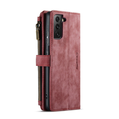 For Samsung Galaxy S21 5G CaseMe-C30 PU + TPU Multifunctional Horizontal Flip Leather Case with Holder & Card Slot & Wallet & Zipper Pocket(Red) - Galaxy S21 5G Cases by CaseMe | Online Shopping South Africa | PMC Jewellery | Buy Now Pay Later Mobicred