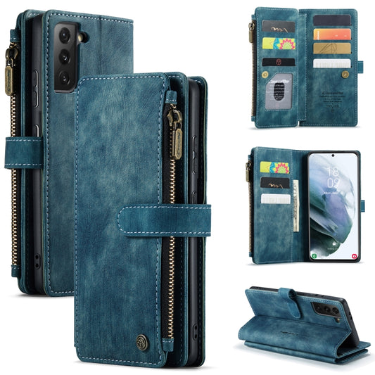 For Samsung Galaxy S21+ 5G CaseMe-C30 PU + TPU Multifunctional Horizontal Flip Leather Case with Holder & Card Slot & Wallet & Zipper Pocket(Blue) - Galaxy S21+ 5G Cases by CaseMe | Online Shopping South Africa | PMC Jewellery | Buy Now Pay Later Mobicred