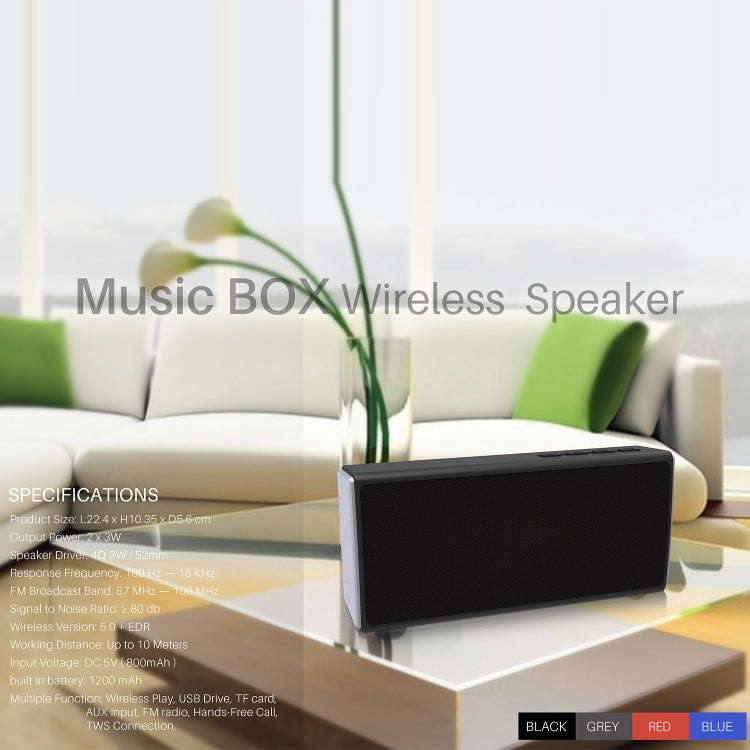 NewRixing NR-5012 Desktop Plating Bluetooth Speakerr, Support Hands-free Call / TF Card / FM / U Disk(Red) - free shipping - PMC Jewellery - Order now!