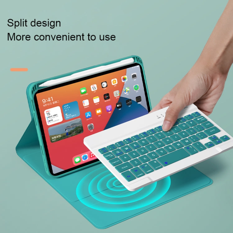 HK006 Square Keys Detachable Bluetooth Keyboard Leather Tablet Case with Holder for iPad mini 6(Light Purple) - For iPad mini by PMC TechLife | Online Shopping South Africa | PMC TechLife