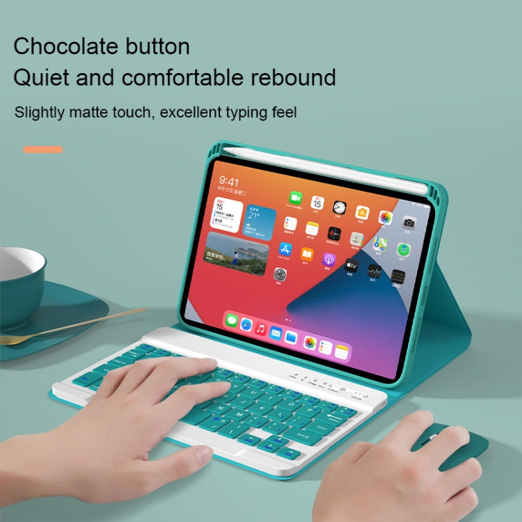 HK006D Square Keys Detachable Bluetooth Solid Color Keyboard Leather Tablet Case with Colorful Backlight & Holder for iPad mini 6(Black+White) - For iPad mini by PMC TechLife | Online Shopping South Africa | PMC TechLife