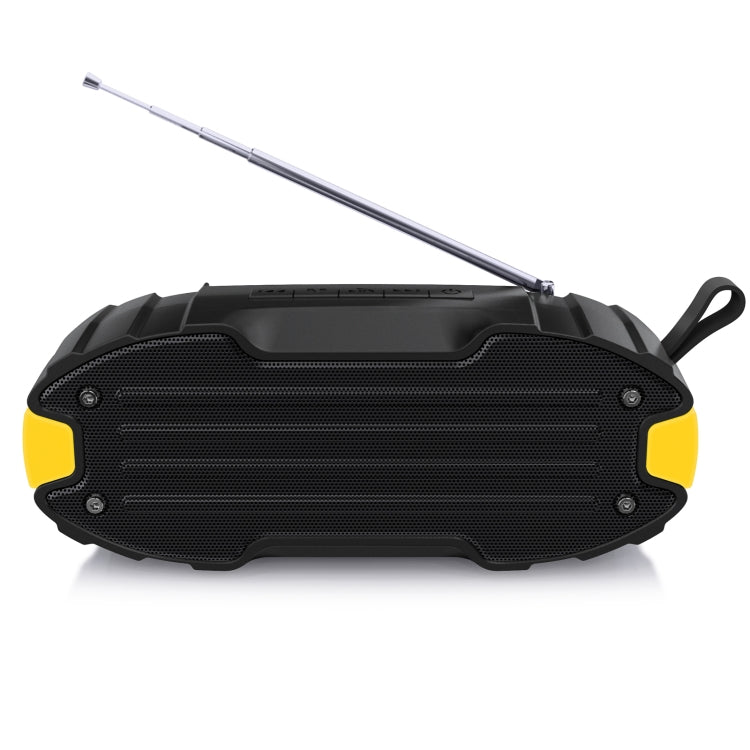 New Rixing NR-907FM TWS Outdoor Bluetooth Speaker Support Hands-free Call / FM with Handle & Antenna(Yellow) - Desktop Speaker by NewRixing | Online Shopping South Africa | PMC Jewellery | Buy Now Pay Later Mobicred