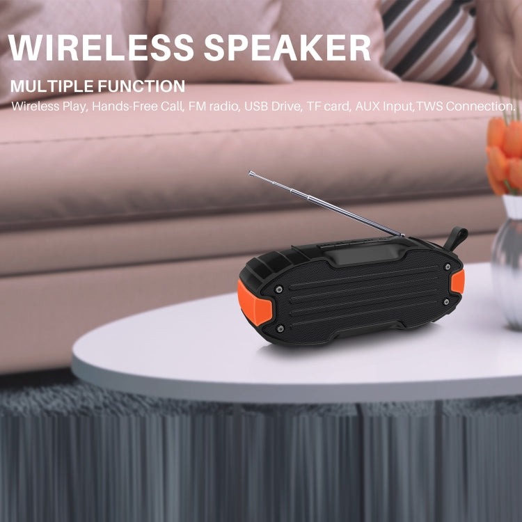 New Rixing NR-907FM TWS Outdoor Bluetooth Speaker Support Hands-free Call / FM with Handle & Antenna(Yellow) - free shipping - PMC Jewellery - Order now!