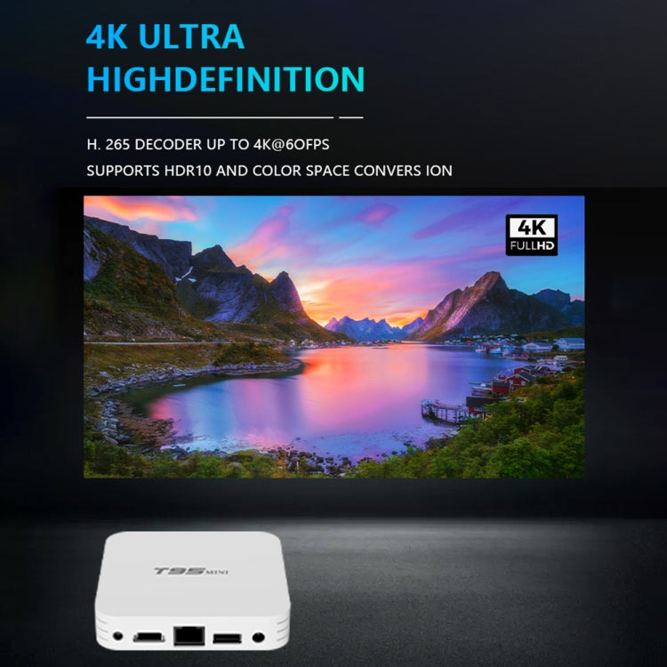 T95MINI 4K HD Network TV Set Top Box, Android 10.0, Allwinner H313 Quad Core 64-bit Cortex-A53, 1GB + 8GB, Support 2.4G WiFi, HDMI, AV, LAN, USB 2.0, EU Plug - Allwinner H3 by PMC Jewellery | Online Shopping South Africa | PMC Jewellery | Buy Now Pay Later Mobicred