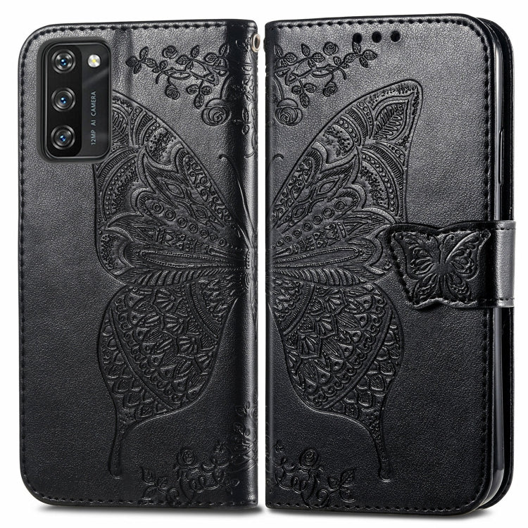 For Blackview A100 Butterfly Love Flower Embossed Horizontal Flip Leather Case with Holder & Card Slots & Wallet & Lanyard(Black) - More Brand by PMC Jewellery | Online Shopping South Africa | PMC Jewellery