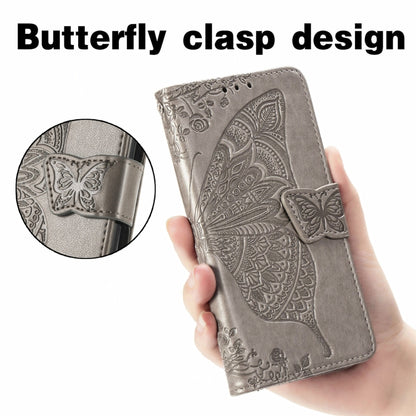 For Blackview A100 Butterfly Love Flower Embossed Horizontal Flip Leather Case with Holder & Card Slots & Wallet & Lanyard(Gray) - More Brand by PMC Jewellery | Online Shopping South Africa | PMC Jewellery | Buy Now Pay Later Mobicred