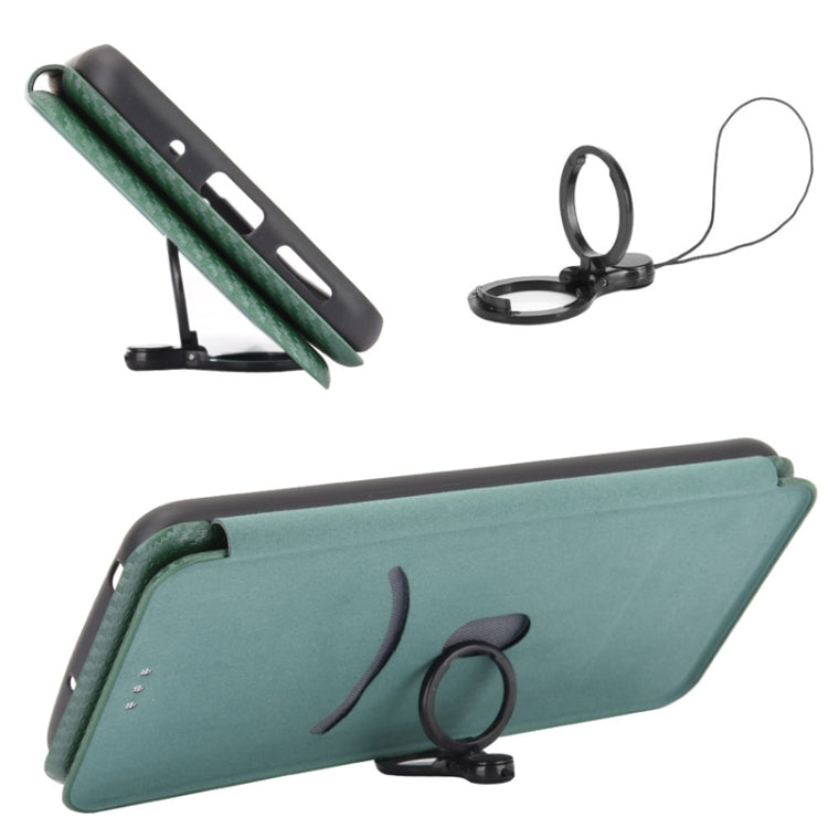 For Doogee S59 / S59 Pro Carbon Fiber Texture Horizontal Flip TPU + PC + PU Leather Case with Card Slot(Green) - More Brand by PMC Jewellery | Online Shopping South Africa | PMC Jewellery | Buy Now Pay Later Mobicred