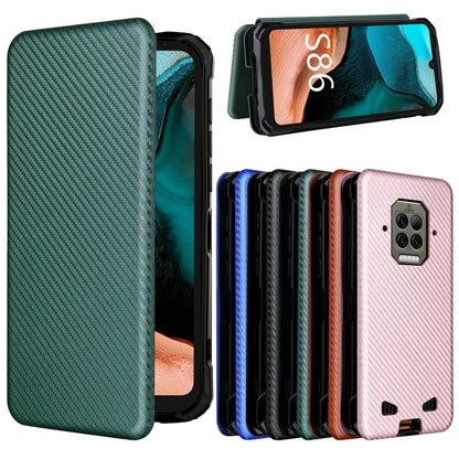 For Doogee S86 / S86 Pro Carbon Fiber Texture Horizontal Flip TPU + PC + PU Leather Case with Card Slot(Green) - More Brand by PMC Jewellery | Online Shopping South Africa | PMC Jewellery | Buy Now Pay Later Mobicred