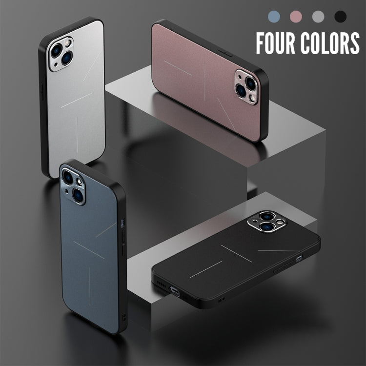 For iPhone 13 R-JUST RJ-52 3-Line Style Metal TPU Shockproof Protective Case(Black) - iPhone 13 Cases by R-JUST | Online Shopping South Africa | PMC Jewellery