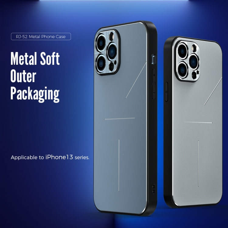 For iPhone 13 R-JUST RJ-52 3-Line Style Metal TPU Shockproof Protective Case(Black) - iPhone 13 Cases by R-JUST | Online Shopping South Africa | PMC TechLife | Buy Now Pay Later Mobicred