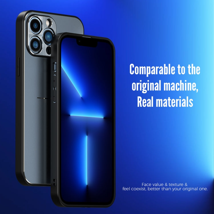 For iPhone 13 R-JUST RJ-52 3-Line Style Metal TPU Shockproof Protective Case(Black) - iPhone 13 Cases by R-JUST | Online Shopping South Africa | PMC TechLife | Buy Now Pay Later Mobicred