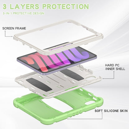 For iPad mini 6 3-Layer Protection Screen Frame + PC + Silicone Shockproof Combination Tablet Case with Holder(Matcha Green) - iPad mini 6 Cases by PMC Jewellery | Online Shopping South Africa | PMC Jewellery | Buy Now Pay Later Mobicred