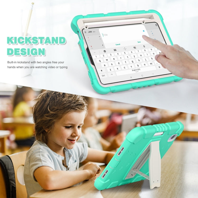 For iPad mini 6 3-Layer Protection Screen Frame + PC + Silicone Shockproof Combination Tablet Case with Holder(Mint Green) - iPad mini 6 Cases by PMC Jewellery | Online Shopping South Africa | PMC Jewellery | Buy Now Pay Later Mobicred