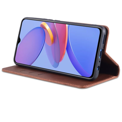 For U-MAGIC 30e AZNS Magnetic Calf Texture Horizontal Flip Leather Case with Card Slots & Holder & Wallet(Dark Brown) - More Brand by AZNS | Online Shopping South Africa | PMC Jewellery | Buy Now Pay Later Mobicred