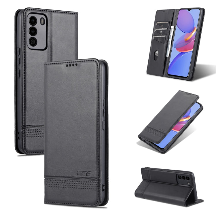 For U-MAGIC 30e AZNS Magnetic Calf Texture Horizontal Flip Leather Case with Card Slots & Holder & Wallet(Black) - More Brand by AZNS | Online Shopping South Africa | PMC Jewellery | Buy Now Pay Later Mobicred