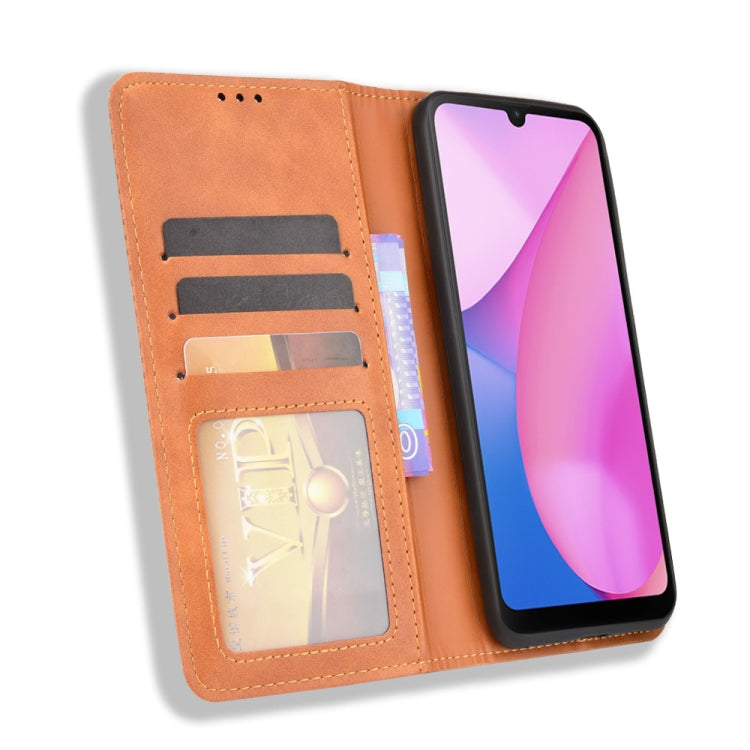 For Blackview Oscal C20 Magnetic Buckle Retro Crazy Horse Texture Horizontal Flip Leather Case with Holder & Card Slots & Photo Frame(Brown) - More Brand by PMC Jewellery | Online Shopping South Africa | PMC Jewellery | Buy Now Pay Later Mobicred