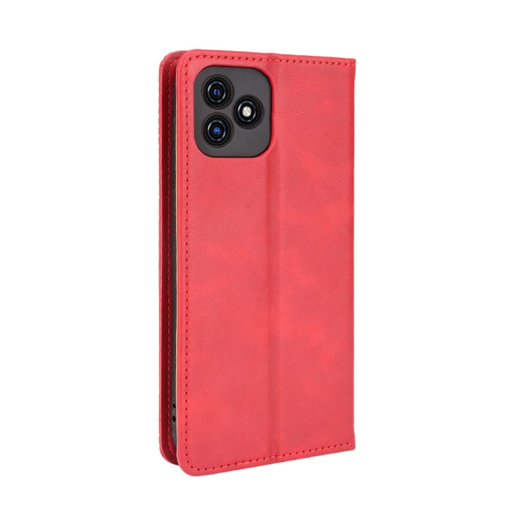 For Blackview Oscal C20 Magnetic Buckle Retro Crazy Horse Texture Horizontal Flip Leather Case with Holder & Card Slots & Photo Frame(Red) - More Brand by PMC Jewellery | Online Shopping South Africa | PMC Jewellery