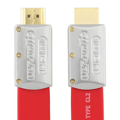 ULT-unite 4K Ultra HD Gold-plated HDMI to HDMI Flat Cable, Cable Length:5m(Red) - Cable by ult-unite | Online Shopping South Africa | PMC Jewellery | Buy Now Pay Later Mobicred