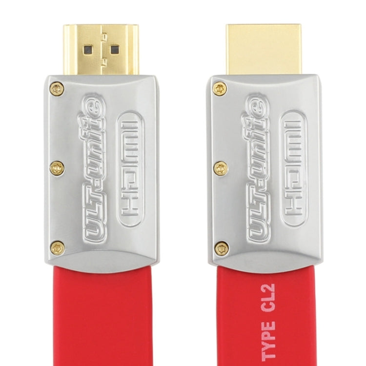 ULT-unite 4K Ultra HD Gold-plated HDMI to HDMI Flat Cable, Cable Length:6m(Red) - Cable by ult-unite | Online Shopping South Africa | PMC Jewellery | Buy Now Pay Later Mobicred