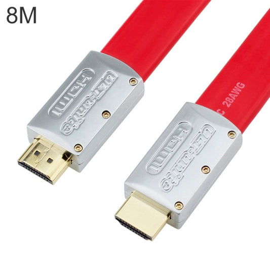 ULT-unite 4K Ultra HD Gold-plated HDMI to HDMI Flat Cable, Cable Length:8m(Red) - Cable by ult-unite | Online Shopping South Africa | PMC Jewellery | Buy Now Pay Later Mobicred