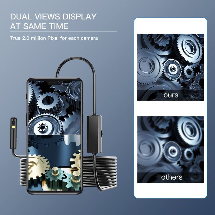 AN100 3 in 1 IP68 Waterproof USB-C / Type-C + Micro USB + USB Dual Cameras Industrial Digital Endoscope with 9 LEDs, Support Android System, Lens Diameter: 5.5mm, Length:1m Soft Cable -  by PMC TechLife | Online Shopping South Africa | PMC TechLife | Buy Now Pay Later Mobicred