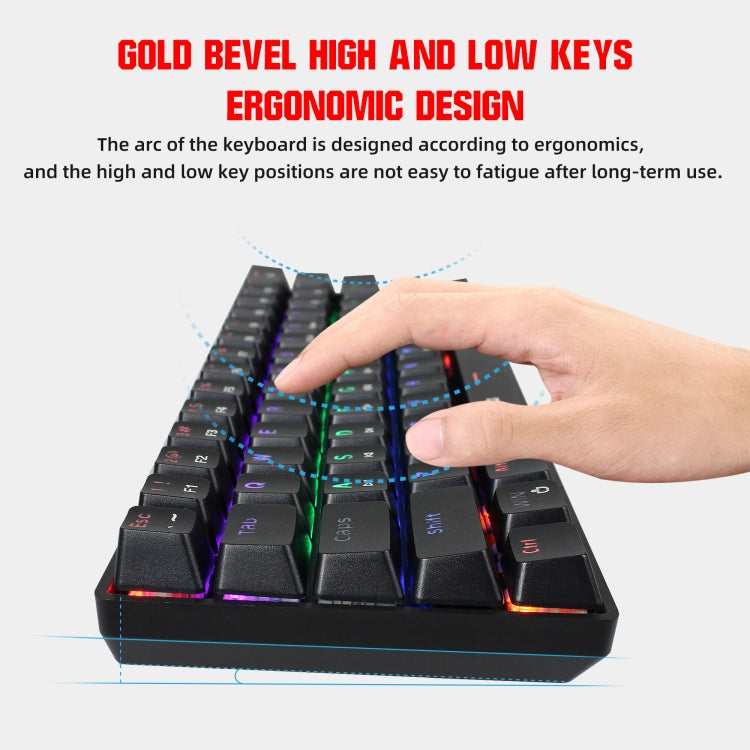 HXSJ V900 61 Keys Cool Lighting Effect Mechanical Wired Keyboard(Black) - Wired Keyboard by HXSJ | Online Shopping South Africa | PMC Jewellery | Buy Now Pay Later Mobicred