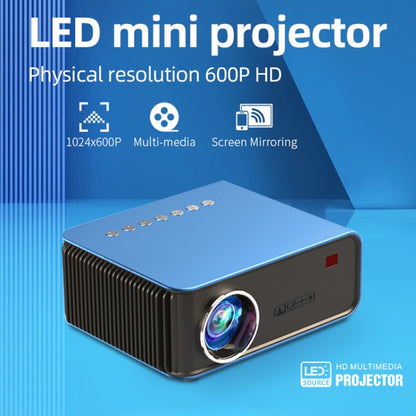 T4 Same Screen Version 1024x600 1200 Lumens Portable Home Theater LCD Projector, Plug Type:EU Plus(Blue) - Mini Projector by PMC Jewellery | Online Shopping South Africa | PMC Jewellery | Buy Now Pay Later Mobicred